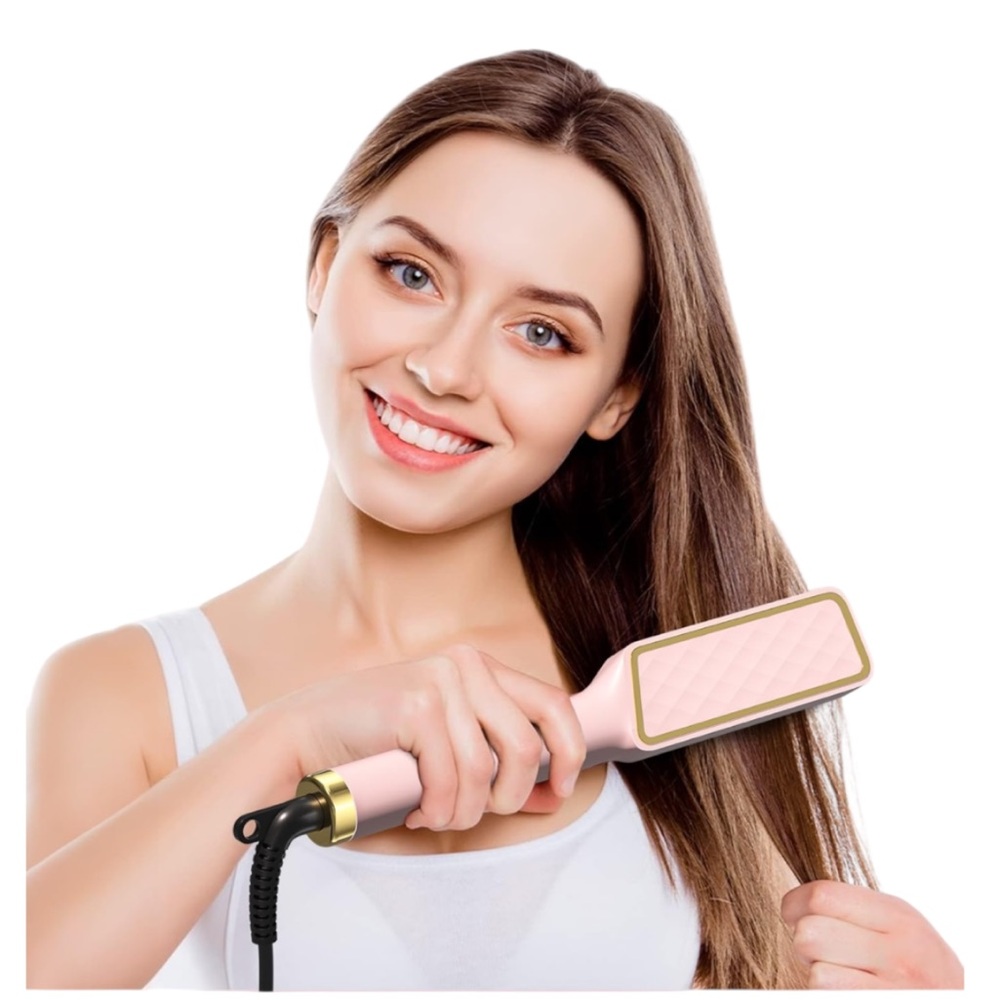 ✨ 2-in-1 Hair Straightener & Curler 🌸 Pink 💕🔥
